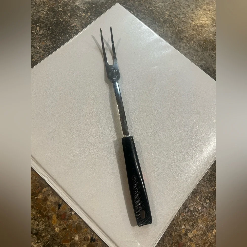 Vintage EKCO USA Chromium Plated Meat Fork